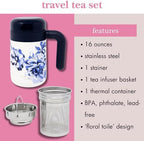 kate spade new york Tea Infuser Travel Mug, Floral Toile - Image 5