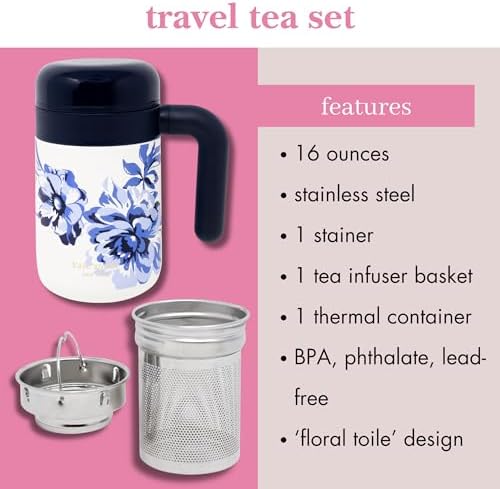 kate spade new york Tea Infuser Travel Mug, Floral Toile - Image 5