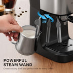 XIXUBX Espresso Machine, 6 Bar Compact with Milk Frother, Stainless Steel - Image 5