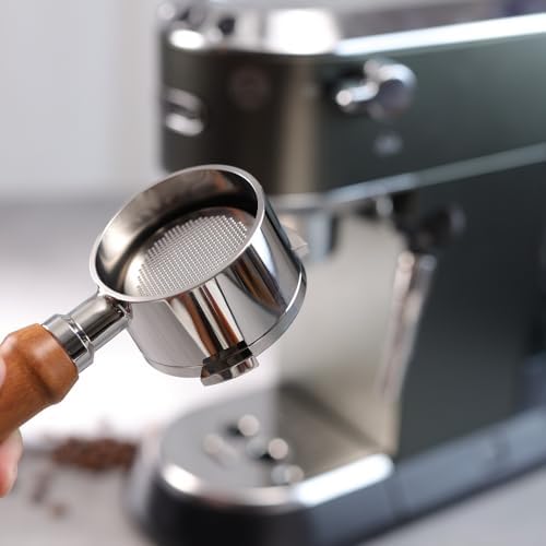 51mm Bottomless Portafilter 3 ears Only for Delonghi Dedica, Wooden Handle - Image 5