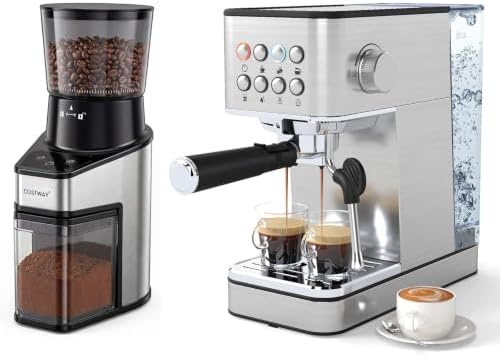 COSTWAY Espresso Machine 20 Bar and Coffee Grinder by COSTWAY