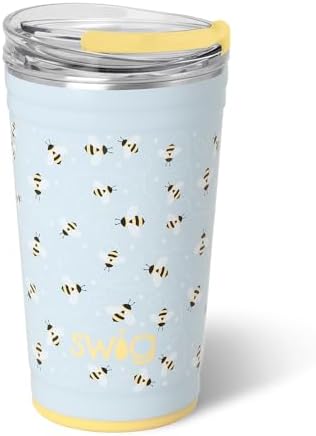 Swig Life 24oz Insulated Party Cup with EZ Slider Lid, Busy Bee by SwigLife