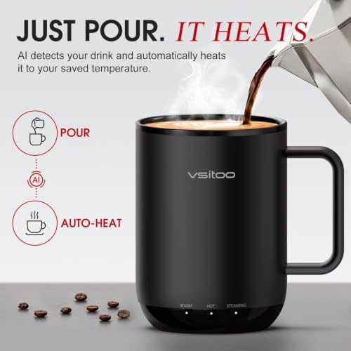 VSITOO S3 Plus 14oz Smart Self Heating Coffee Mug with Temperature Control - Image 2