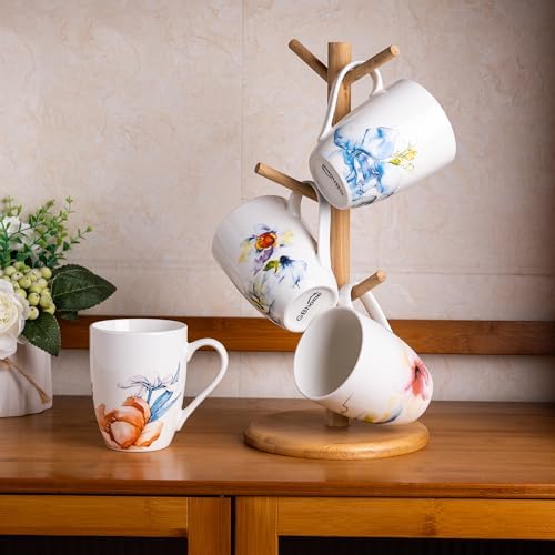 GBhome Floral Coffee Mugs Set of 6, 12 oz Ceramic Coffee Cups Set - Image 7