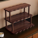 Wooden Mug Holder Countertop, 2-Tier Coffee Cup Holder Mug Display Coffee Mug Organizer Mug Rack for Coffee Station Organizer Mug Shelf for Cabinet for Kitchen, Home,2Tier_30cm - Image 3