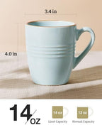 famiware Jupiter Coffee Mugs Set of 4, 14 OZ Coffee Mug, Microwave and Dishwasher Safe, Coffee Cups with Handle for Coffee, Tea, Cocoa, Milk, Light Blue (Pack of 2) - Image 4