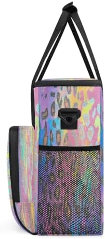 Gold Pink Leopard Print Coffee Maker Carring Bag Travel Carrying Storage Tote Bag Compatible with Keurig K-Mini or K-Mini Plus Portable Single Serve Coffee Brewer Case with Pockets for K-cup Pods - Image 4