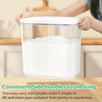 Airtight Rice Container 25 Lbs with Handle and Cup – 12.68Qt Large Flour Sugar Storage Container with Pop Up Seal & Hanging Lid Hooks, Clear Tall Food Storage Bin for Kitchen Pantry Organization - Image 5