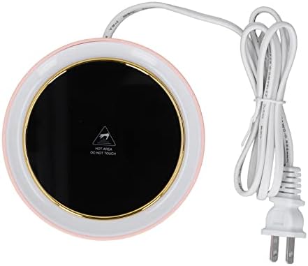 Coffee Cup Warmer, Even Heating Constant Temperature 2 Mode Cup Warmer, Light in Weight LED Night Light Mug Warmer, for Office, Cafe, Home(Pink) by WelcometoXHTLLO