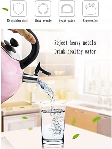 Tea kettle, Stovetop Whistling Tea Kettle Stainless Steel 4L Fast Boiling Water Pot Blue(Green,3L) - Image 3