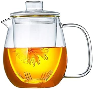 Teapot 650ML Heat Resistant Glass Teapot with Removable Infuser Coffee Maker Kung Fu Tea Set Flower Teapot Tea Maker by Unknown