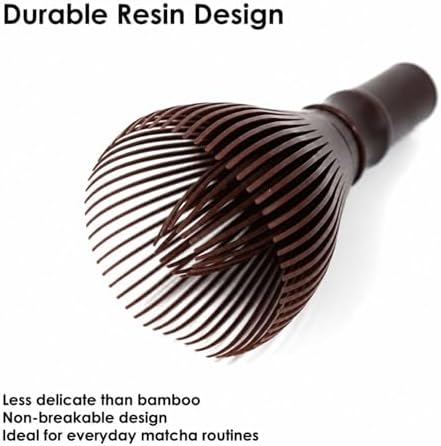Japanese Tea Whisk Made of Resin, Non-breakable Dishwasher Compatible, Made in Japan, Brown Bamboo Color - Image 4