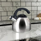 Mr Coffee Steamline 2 Quart Whistling Stainless Steel Tea Kettle with Black Handle - Image 3