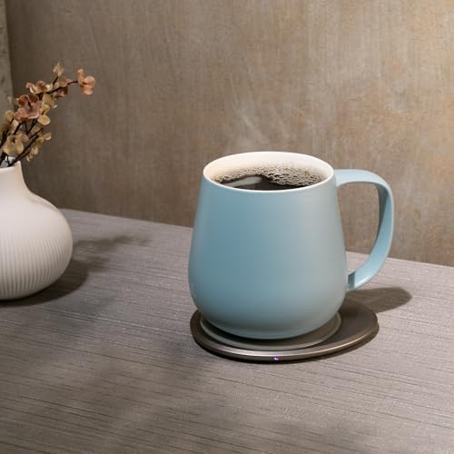 OHOM Ui+ Self-Heating Mug Set – Moonmist Blue | 18 fl oz / 532 mL Ceramic Coffee & Tea Mug with Heating Pad - Image 3