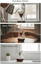 Pour Over Coffee Maker, 600 ml Borosilicate Glass Carafe with Reusable Stainless Steel Mesh, Measurement Markings, Heat-Resistant Handle, 3.7 in Mouth, 6.7 in Tall for Home Coffee Brewing - Image 5