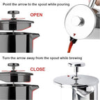 French Press Coffee Maker Silver Double Walled Coffee Press With 3 Filter Screen Stainless Steel French Press Precision Filtration For Coffee & Tea, Home, Travel(350ml/12oz) - Image 4