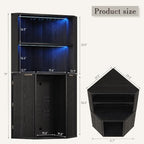 kepptory 71" Corner Bar Cabinet with Mini Fridge Space, LED Light Cabinet - Image 2