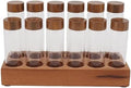 Fydun Clear Glass Coffee Bean Storage Jar, Tubes with Walnut Wood Stand Lid Coffee Bean Storage Tube Cellars Single Dose Container for Kitchen Row 6 Holes Jars & Canisters One of (#12) by Fydun