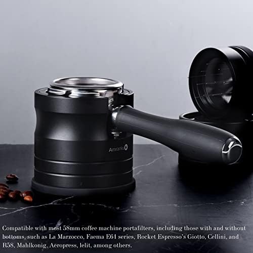 Coffee Portafilter Holder| Espresso Tamper Stand| Aluminum Alloy Espresso Holder| With Non-slip Base| Suitable For Most 58mm Coffee Machin Portafilter| (58mm, Black) - Image 3