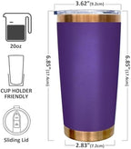 20 oz Tumbler Bulk Stainless Steel Tumblers with Lids and Straws Purple - Image 2