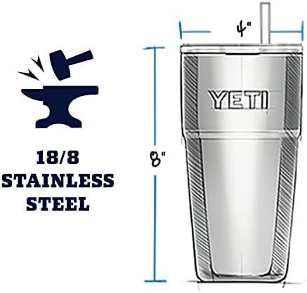 YETI Rambler 26 oz Straw Cup, Vacuum Insulated, Stainless Steel with Straw Lid - Image 2