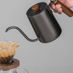 Coffee Equipment Pour Over Coffee Maker Set Dripper Carafe Kettle Papers With Glass And Stainless Steel For Controlled, White, 4-Piece Coffee Gift Box Bamboo Wood Filter Cup - Image 7