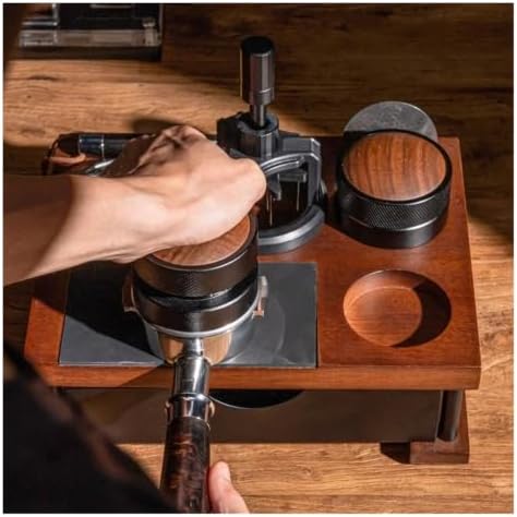 51-58mm Coffee Tamper Station Stand With Knock Box Wooden Coffee Organizer Box For Portafilter Tamper Distributor &Puck Screen(Double Layer) - Image 3