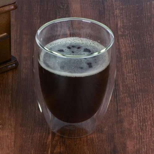 12oz Glass Coffee Mugs Set of 4, Double Walled Espresso Cups for Latte Cappuccino Cocoa Milk Cafe Juice, Clear Glass Tea Cup Set Glassware Gift for Christmas Birthday (12oz-4Pack) - Image 7