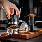 6 Piece Espresso Setup Kit Featuring Wood Tamping Station Tamper Distributor Dosing Ring Brush and Puck Screen for Home or Small Office (58MM) - Image 6