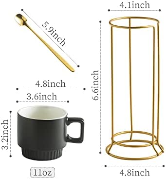 Miamolo Halloween Stackable Coffee Mugs with Stand Set of 4, Space-saving - Image 3