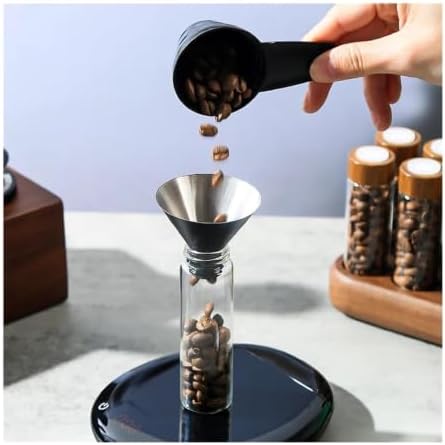 Glass Coffee Bean Storage Container 12 Single Dose Tubes Wood Stand - Image 4
