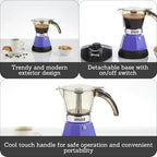 IMUSA 3 or 2 Cup Electric Espresso Maker with Cool-touch Handle, Purple - Image 2