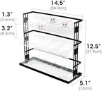 J JACKCUBE DESIGN Tea Bag Organizer Steel and Acrylic 3 Tier, 15 Compartment Tea Bags Sugar Packets Coffee Station Storage Holder for Cabinet Countertop Office (Black)- MK956A - Image 2