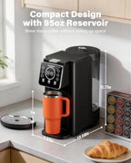 SHARDOR Single Serve & Carafe Coffee Maker, Hot & Iced Coffee Machine for K Cup Pods & Grounds, 6-32oz Brew Sizes, 95oz Removable Water Reservoir, 5 Cup Thermal Carafe, 24H Programmable, Matte Black - Image 2