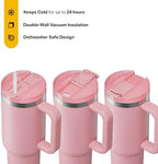 RTIC 40oz Road Trip Tumbler, Insulated, Ceramic Lined, Dusty Rose - Image 2