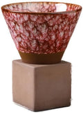 Ceramic Pedestal Coffee Cup, 7 Oz Flared Mug with Square Holder, 25 Colors (Rose Crackle) by Unknown