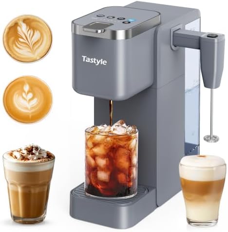 Tastyle Single Serve Coffee Maker with Built-in Detachable Milk Frother by Tastyle