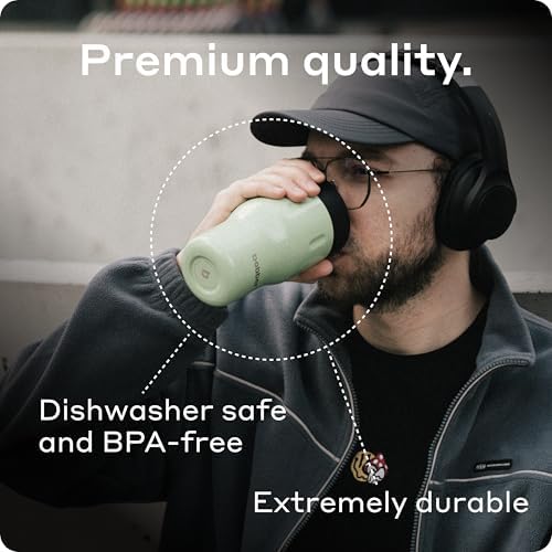 BOBBER 12 oz Insulated Tumbler with 360 Lid – 100% Leak-Proof, Stainless Steel Coffee Cup with Screw On Lid, BPA-Free, Dishwasher Safe – Coffee Travel Mug, Fits Car Cup Holder (Sage Green) - Image 5