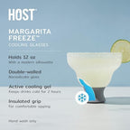 Host Glass Freeze Stemless Margarita Glasses Drinking Set, Insulated Cocktail Glass Set with Silicone Band, 12oz Margarita Glasses Set of 2 in Gray - Image 2