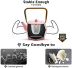 Toptier Cast Iron Teapot, Stovetop Safe Japanese Cast Iron Tea Kettle, Diamond Design Tea Pot with Removable Infuser for Loose Tea, 30 Ounce (900 ml), Pink - Image 3