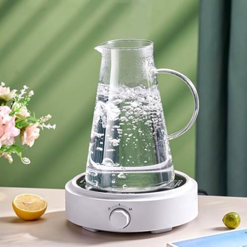 Classic Large Capacity Glass Household Fruit Tea Kettle with Handle Coffee Maker Tea Set 1800ml/63.4oz Easy To use(Gray,With cup) - Image 2