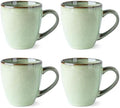 GBhome Ceramic Coffee Mugs Set of 4, 12oz Stoneware Coffee Mugs Set For Dad Mom Women MEN, Light Weight Ceramic Coffee Cups for Latte/Tea/Beer/Hot Cocoa, Dishwasher & Microwave Safe, Pastel Green by GBhome