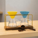 predolo Coffee Pour Manual Brew Stand Brass-Toned Pour over Coffee Stand Countertop for Home - Image 2