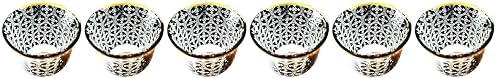 Chandler Espresso Turkish Arabica Coffee Cup Assorted Design Available from Brand 70ml 2.5oz Set of 6 Cups with Gift Box (Glass, Black Circles Decal Made from Glass A) - Image 6