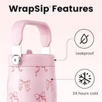 Fjbottle WrapSip 24 oz Insulated Tumbler with Flip Straw and Handle - Image 2