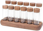 12 Pieces Coffee Bean Storage Tube Single Dose Glass Tube Airtight Wooden Holder Protection Suitable for Coffee Kitchen countertop, 6 Short and 6 Long - Image 7