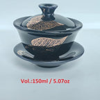 Jianzhan Chinese Tea Set, Tenmokus Tea Cup Set (Black) - Image 3