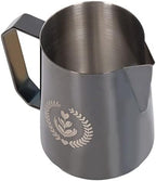 Milk Frother Cup,Frothing Jug Pitcher 600ml Food Grade Stainless Steel Milk Frother Cup Eagle Spout Milk Frothing Jug Silver For cappuccino kettle coffee pot latte coffee cup creamer cups(Black A) - Image 2