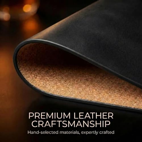 Premium Oval Faux Leather Placemat & Coaster Set with Innovative Cork-Look Printed Base，4/6/8-Piece Sets & 8 Colors，Non-Slip Dining Table Mats for Kitchen Dining - Image 6