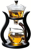Lazy Kungfu Drip Teapot Magnetic Semi-Automatic Glass Teapot Wooden Glass Tea Set Kung Fu Tea Set by CiCixixi